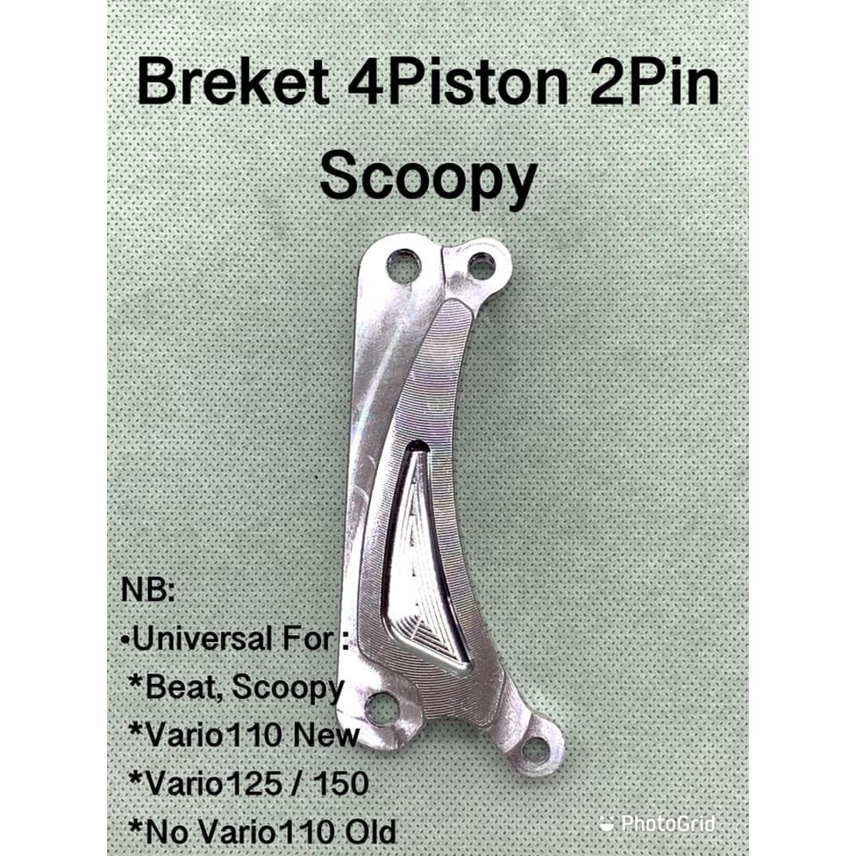 卡鉗 Breket 2 針 4 活塞 Nis5 英寸 Brcmbo 盤式製動器適配器卡鉗 2 針 Beat Scoopy
