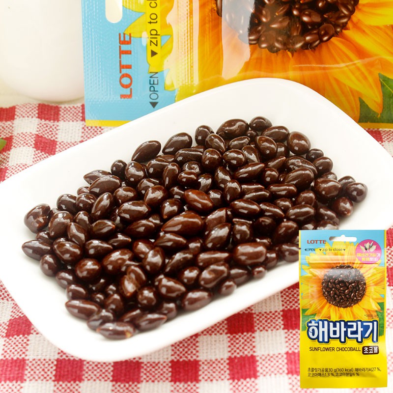 有間 韓國樂天lotte 向日葵巧克力葵花子巧克力巧克力米葵花籽韓國巧克力瓜子巧克力葵瓜子 蝦皮購物