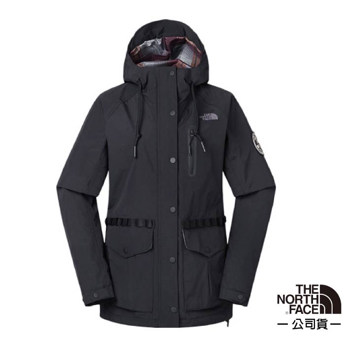 【美國 The North Face】女款 3效能 防水透氣防風耐磨連帽外套 風雨衣 3V3W-JK3 黑 N