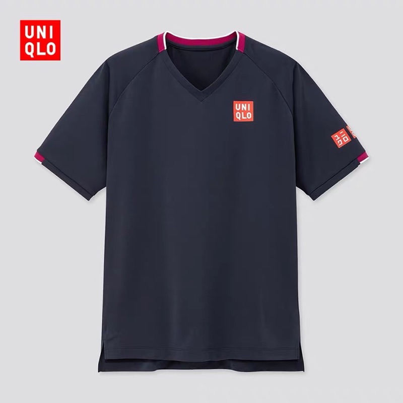 預購/現貨] 優衣庫Uniqlo 費德勒2020澳網RF Dry-EX V領T恤(短袖) 20AUS | 蝦皮購物