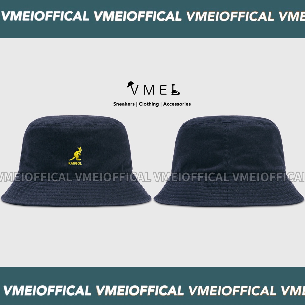 【VMEI_OFFICAL】Kangol Bucket Hat 漁夫帽 深藍 黃標誌 Kangol漁夫帽