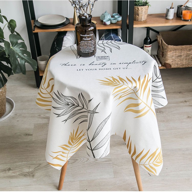 部分現貨 Livinggoods 北歐風植物葉子圖案多種尺寸餐桌布 桌布 櫃子蓋布 茶几蓋布 正方形桌布 防水加厚絨布 蝦皮購物