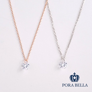 <Porabella>925純銀鋯石項鍊 幾何 簡約大方 純銀項鍊 Necklace