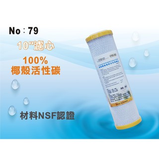 【龍門淨水】10吋NSF-CTO100%椰殼活性炭濾心 淨水器 水族館 魚缸濾水 軟水器 飲水機(貨號79)