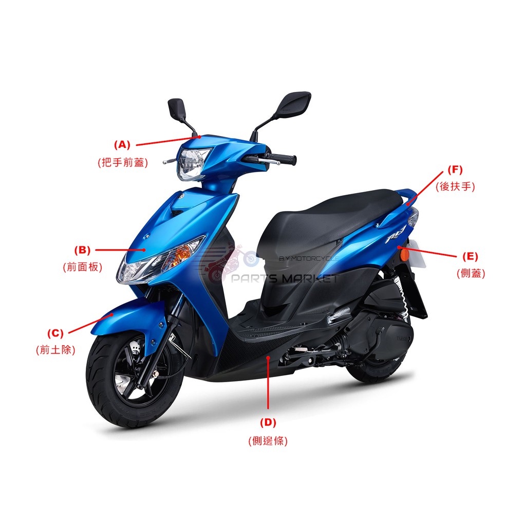 YAMAHA 山葉原廠部品 RAY 125 原廠面板 含車身貼紙 專用 公司貨 烤漆件 RAY 125 H殼 車殼