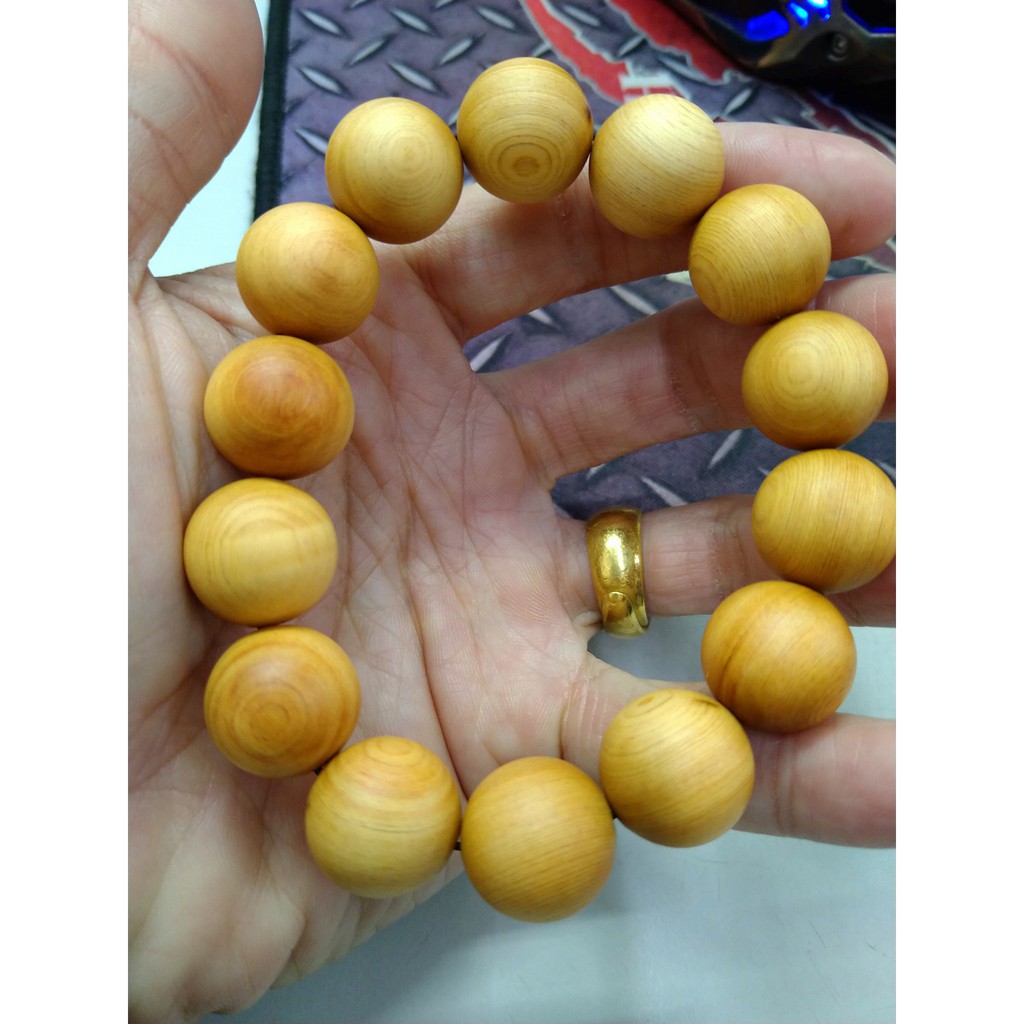 黃檜佛珠 16mm 14顆 台灣檜木 細絲料 歡迎現場購買無爭議 念珠 手串珠 木頭天然紋路無第二條一樣的 禮佛念經14