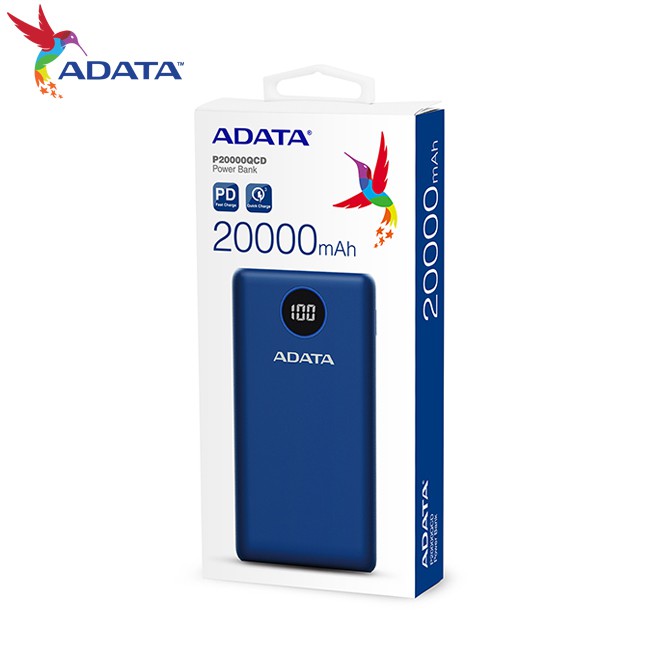 威剛 ADATA 20000mAh 數位螢幕顯示 18W PD QC 3.0 快充 行動電源 公司貨