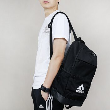 2018 9月 Adidas LOGO 水壺袋 運動背包 後背包 書包 筆電包 黑白色 愛迪達 DM2909