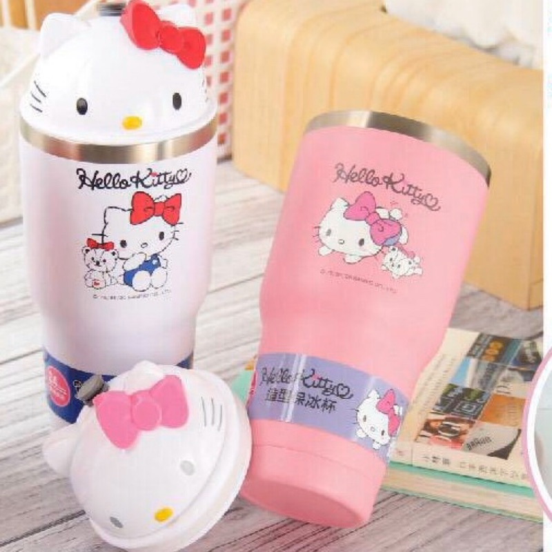 7-11 Hello Kitty 超限量 造型保冰杯 造型冰霸杯(粉.白)各1#現貨