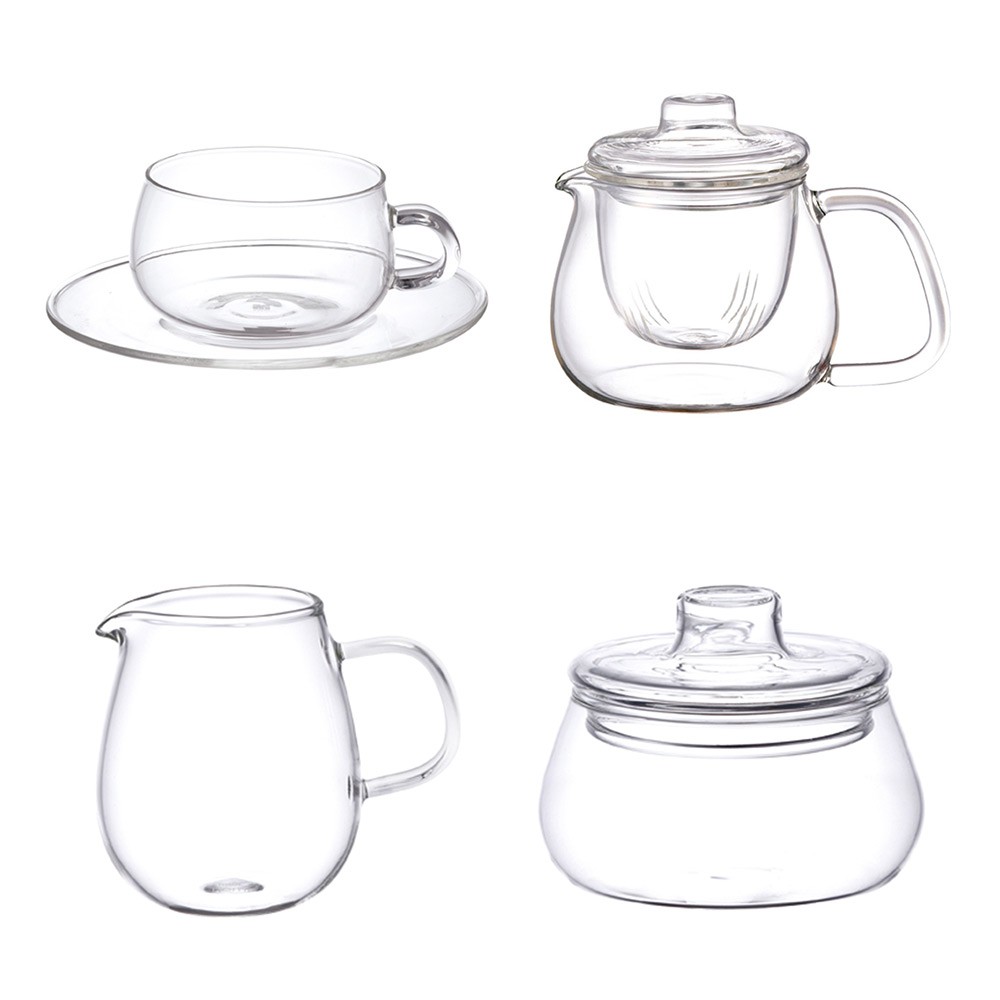 【日本KINTO】UNITEA系列-共9款《拾光玻璃》 奶罐 杯盤組 糖罐 濾杯座 茶壺 玻璃罐 茶具