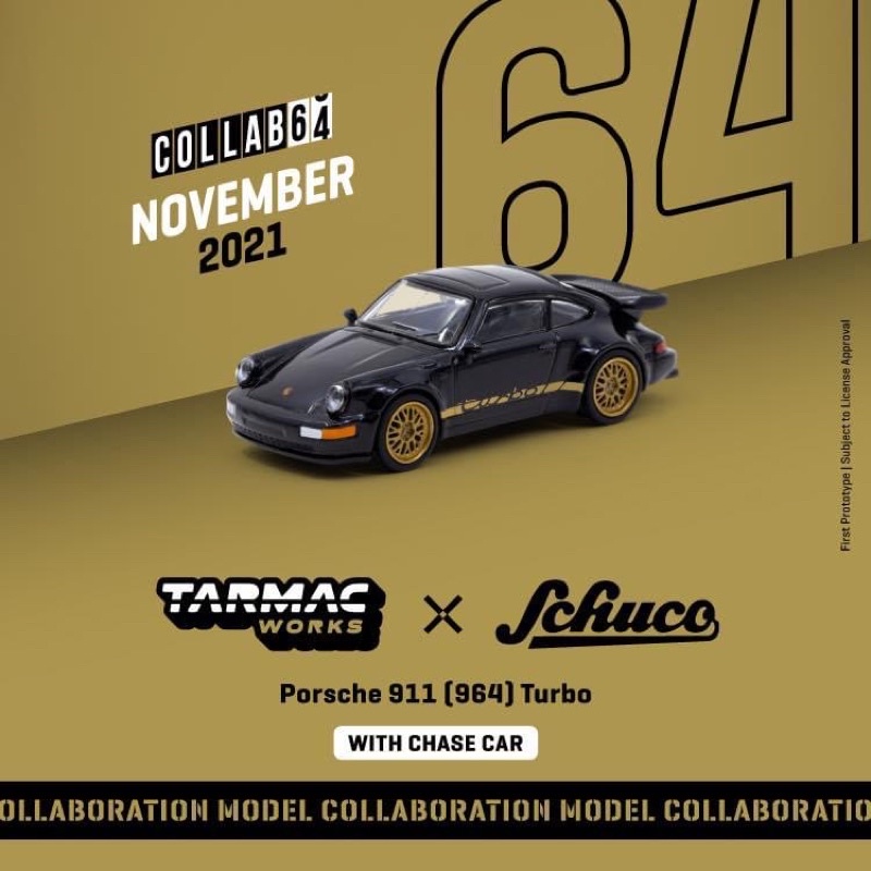 Tarmac Works x Schuco Porsche 911 (964) Turbo, Black