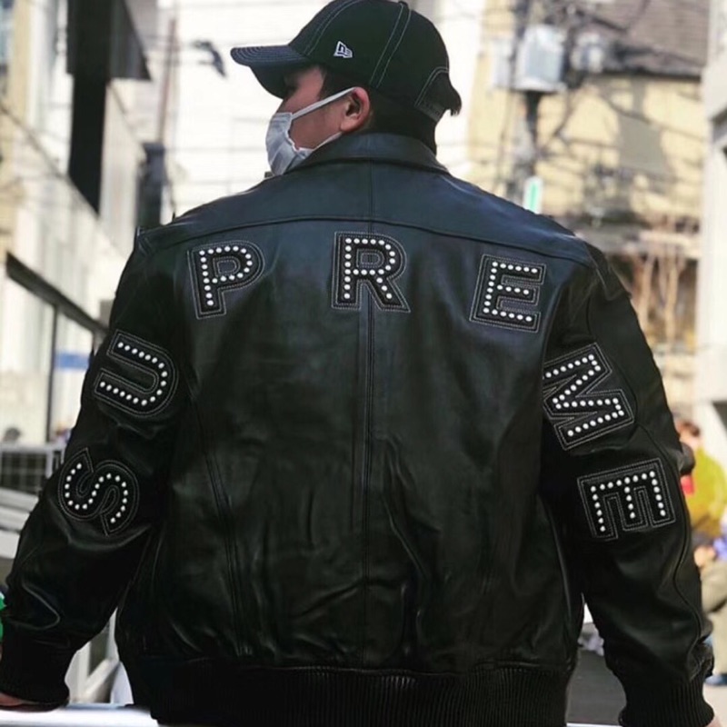 Supreme Studded Arc Logo Leather Jacket Best Sale - learning.esc