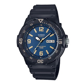 【八度空間】CASIO 簡約 時尚 潛水風DIVER LOOK 運動錶 (黑藍) MRW-200H-2B3