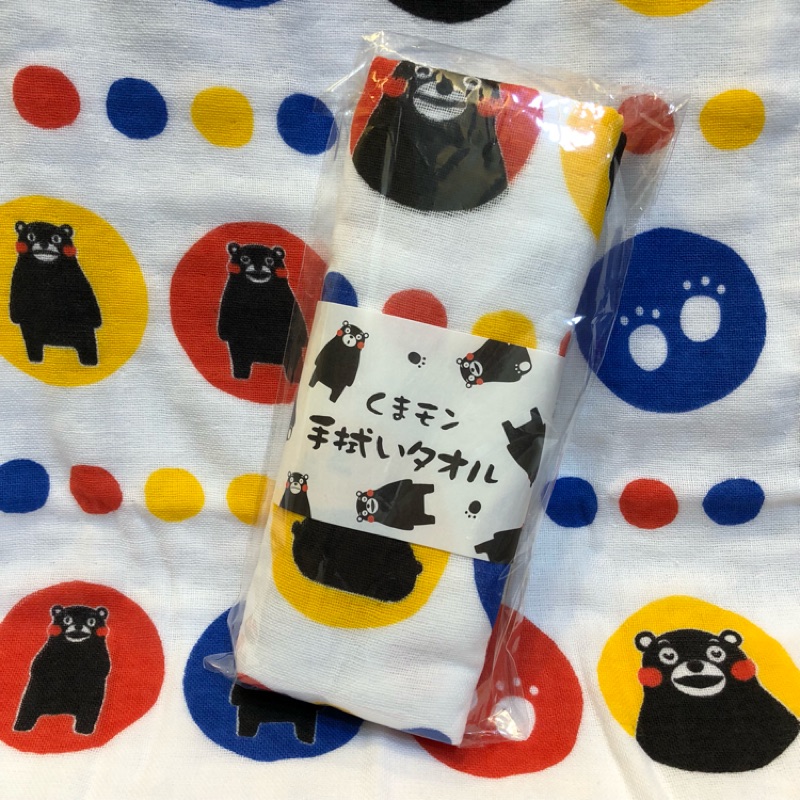 ［日本挖寶］日本製熊本熊長毛巾 紅黃藍點