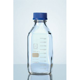 德國 SCHOTT DURAN 血清瓶 試藥瓶 寬口 玻璃瓶 四角 方形