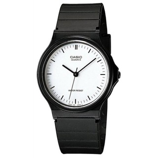 【神梭鐘錶】CASIO WATCH 卡西歐都會風性格文青個性極簡指針刻劃白面黑腕錶 型號：MQ-24-7ELDF