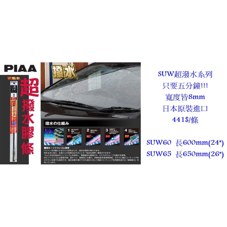 [Seanna] PIAA SUW 雨刷替換條(寬度8mm) 各種尺寸 雨刷條矽膠撥水替換膠條/雨刷膠條/超潑水