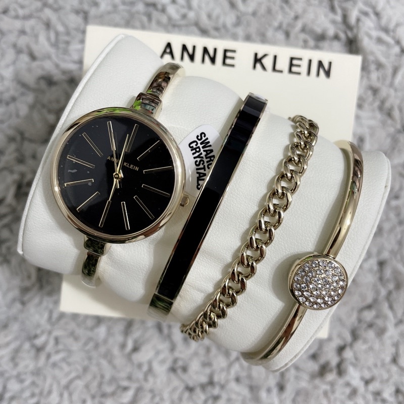 Anne Klein 時尚經典手環+手錶禮盒 4件組