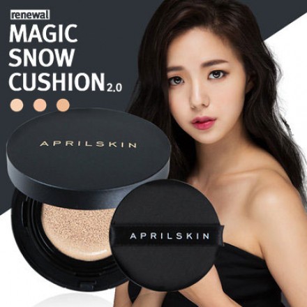 9.韓國 2.0最新 第二代 April Skin 魔法雪肌氣墊粉凝霜 黑盒 (15g)