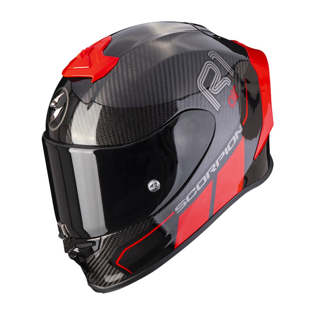 安信 | Scorpion 安全帽 EXO-R1 Carbon Air CORPUS II 紅 全罩 碳纖維 蠍子