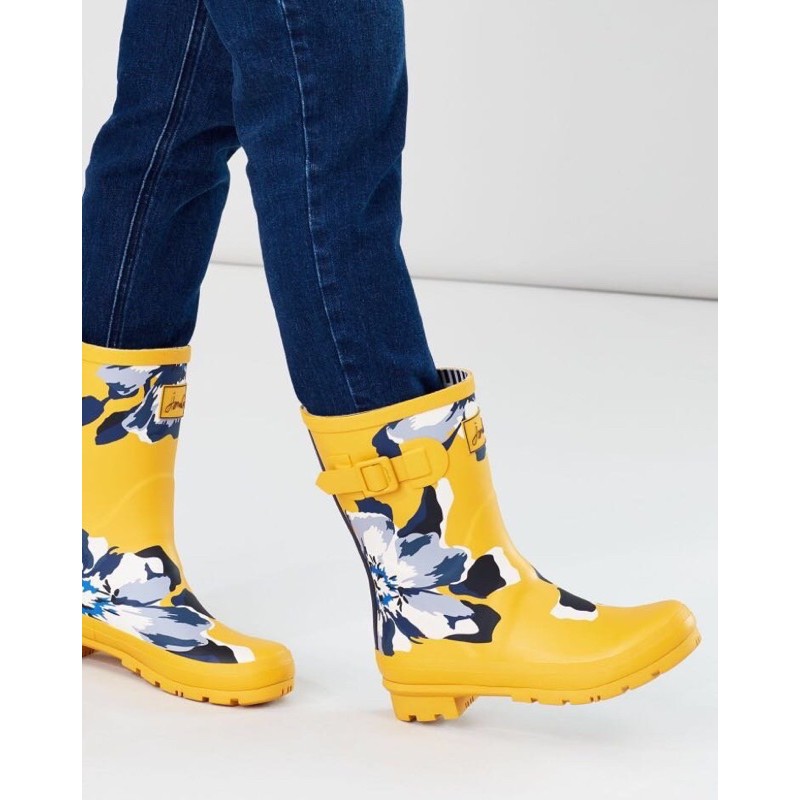 Miolla Miolla 英國品牌Joules 黃色花朵中筒雨鞋/雨靴