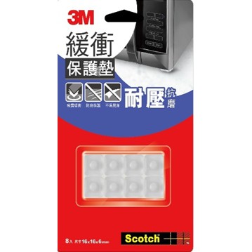 3M 緩衝保護墊-透明方型16mm