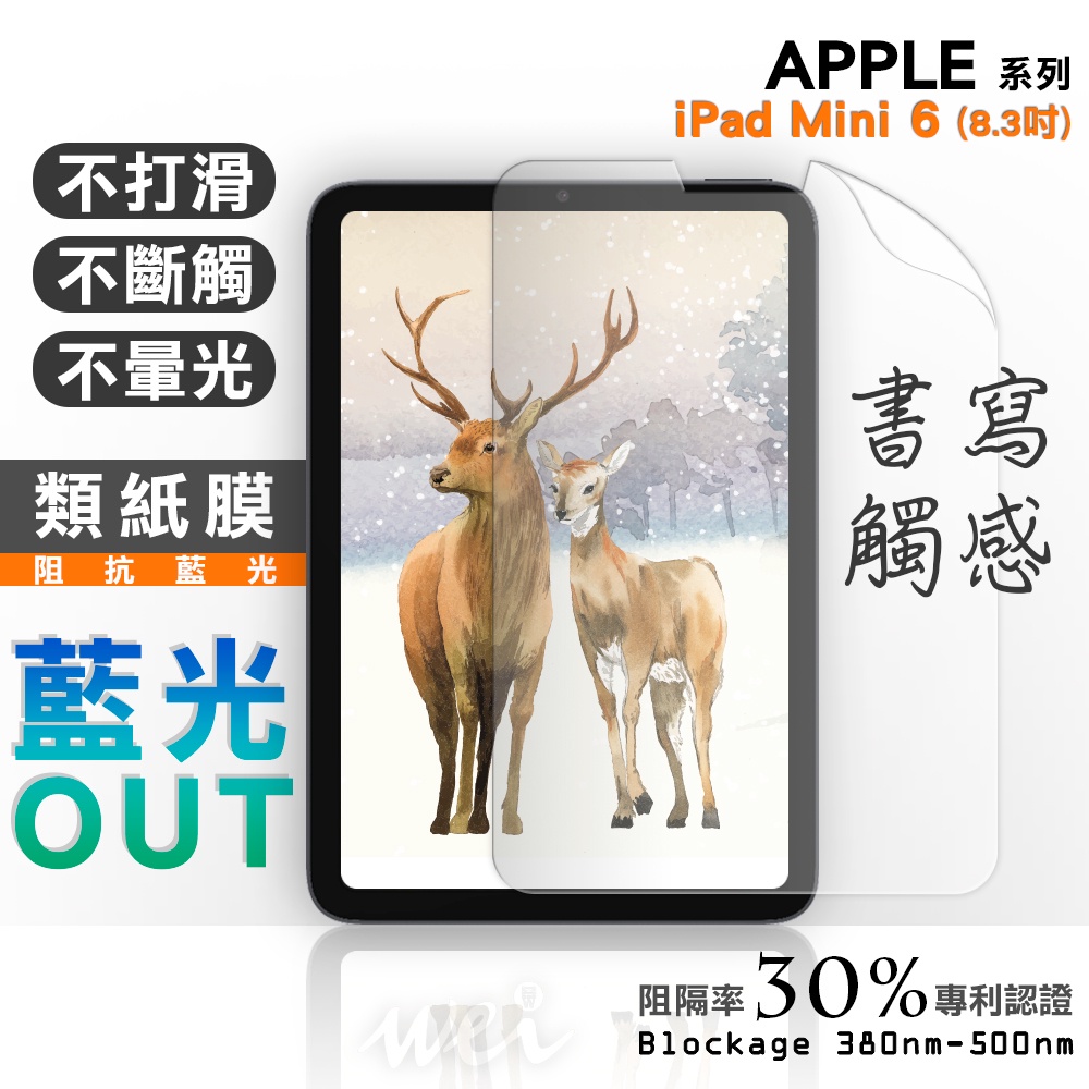 【膜力威】專利抗藍光類紙膜｜Apple iPad Mini 6 (8.3吋) 適用