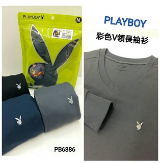 【晉新】PB6886 - PLAYBOY 彩色V領長袖衫