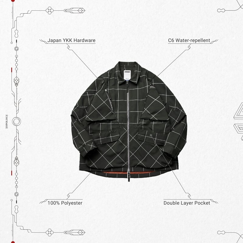 Goopi X 4DIMENSION “FD-J4” Mesh Utility Jacket - Gray