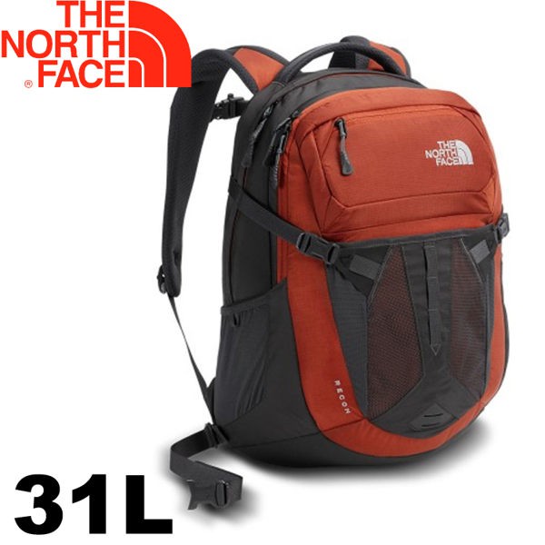 【The North Face 美國 31L 15吋電腦背包《深灰/紅》】CLG4/電腦書包/筆電包/後背包/悠遊山水