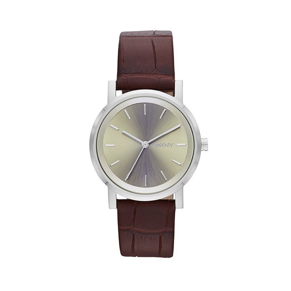 【DKNY】美式經典金屬時尚真皮腕錶-深棕色/NY2243/台灣總代理公司貨享二年保固