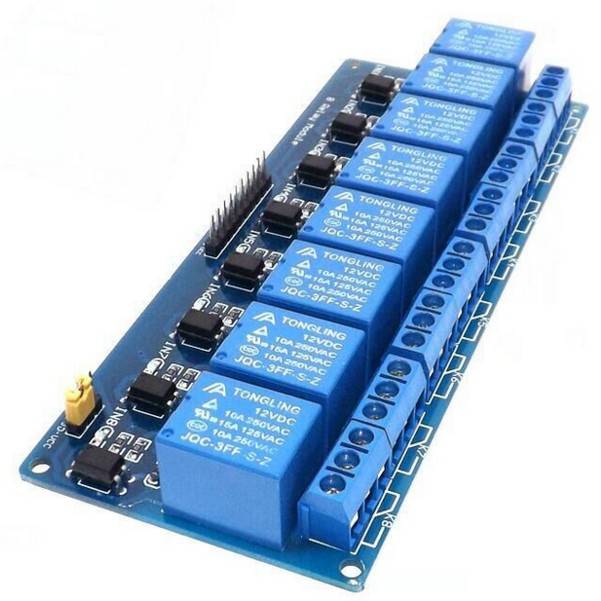 8路 光耦繼電器模組 DC 5V或 12V Relay擴展板 DC 0.1～4V低電平觸發
