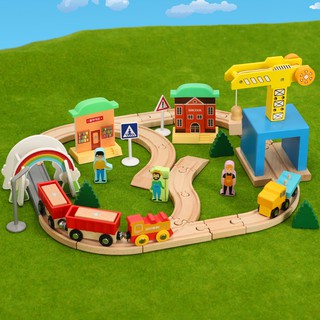 嬰兒兒童玩具✲木制火車小軌道車玩具兒童積木磁性百變小火車軌道木質軌道車3歲11