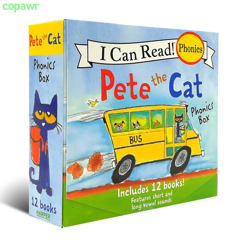 皮特貓自然拼讀盒裝12冊英文原版平裝繪本 Pete the Cat Phonics#