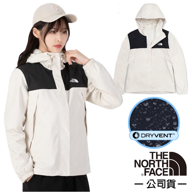 【美國 The North Face】女款 3效能 防水透氣防風耐磨連帽外套(亞洲版型)/白色_5K2X-LQ6
