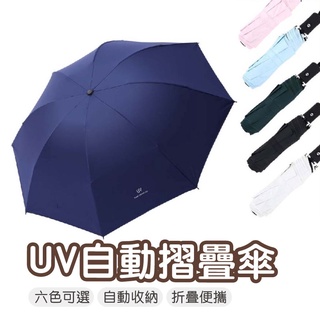 【抗風耐用UV傘】 UV自動摺疊傘 自動傘 黑膠傘 抗UV傘 雨傘 折疊傘 晴雨兩用太陽傘 抗UV自動傘 歐爸購物