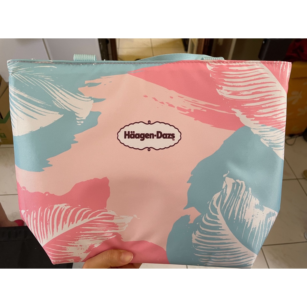 Haagen-Dazs 哈根達斯 粉彩花羽 托特 保冷袋 保冰袋 2022/04新款