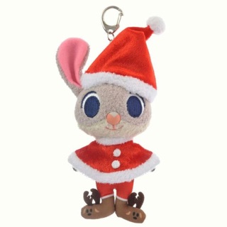 日本 迪士尼專賣店 動物方程式 動物方城市 茱蒂 兔子 哈茱蒂 女警 聖誕 绒毛娃娃 玩偶 吊飾 掛飾 #0