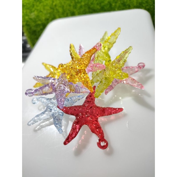 台灣全新 彩色 海星 海洋 生物 塑膠 水晶 寶石 玩具 扮家家酒/膠寶石/玩具寶石/擺飾/裝飾/DIY/桌遊/
