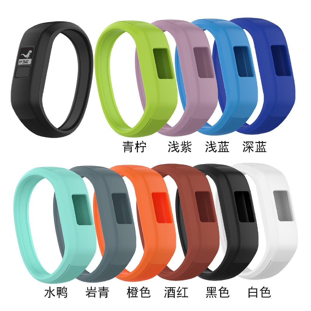 適用於佳明Garmin Vivofit JR2無扣腕帶JR/Vivofit3兒童硅膠錶帶 替換運動錶帶 防水透氣素色