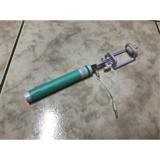 [WONDER]可摺疊迷你線控藍綠色自拍棒