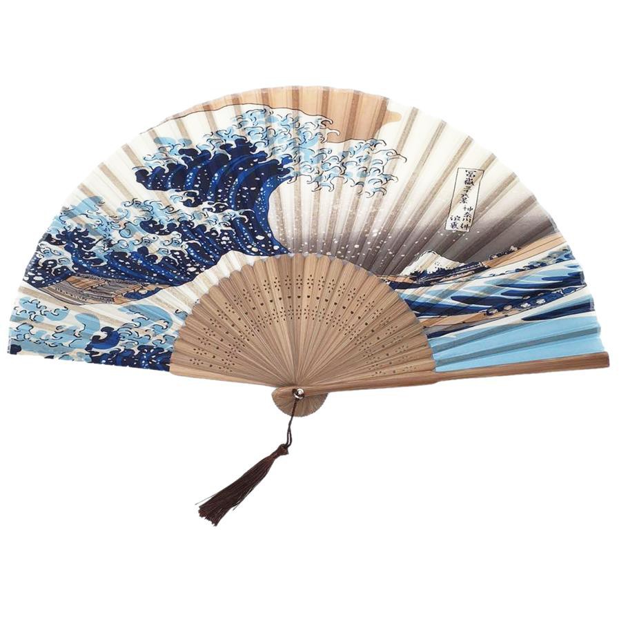 日式和風浮世繪神奈川海浪富士山折扇子日本和扇男女工藝扇禮品夏 蝦皮購物