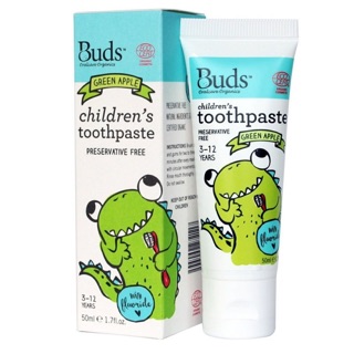 Buds芽芽有機兒童含氟牙膏-（3～12歲）青蘋果