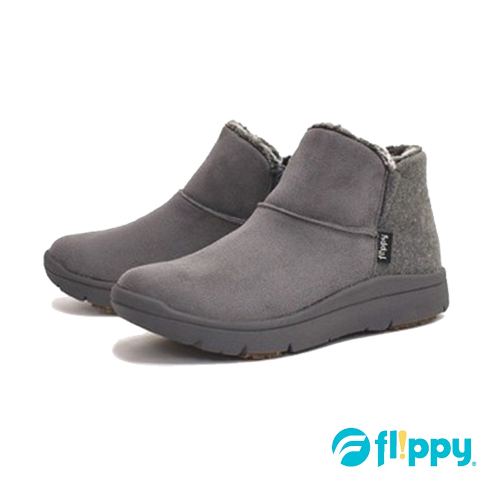 【PANSY】flippy休閒拚拼色防滑保暖短靴 (3144) 灰色