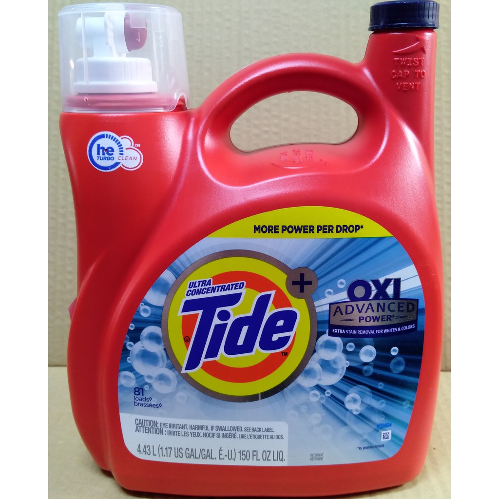 製造日期2019.02 tide 汰漬 oxi 亮白護色 洗衣精 4.43L costco 代購 好市多