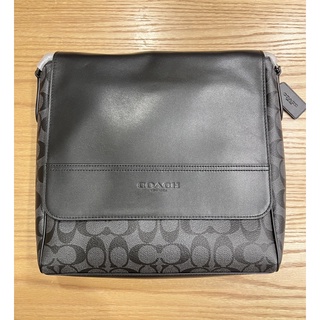 全新 Coach 男用斜肩包 斜背包 真皮 Houston Map Bag In Signature Canvas