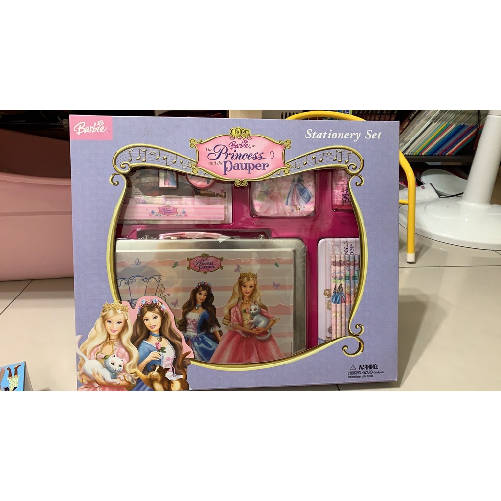 芭比Barbie文具禮盒組 開學小一生幼兒園適用含鉛筆蠟筆彩色筆粉餅水彩等