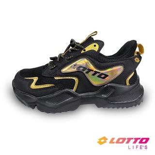 LOTTO樂得-義大利第一品牌 童款WING RIDE輕量跑鞋 [LT2AKR6010] 黑金【巷子屋】