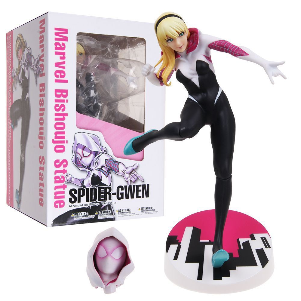 漫威美少女格溫蜘蛛公仔 模型gwen Stacy 女蜘蛛人格溫斯黛西盒裝手辦 擺件 蝦皮購物