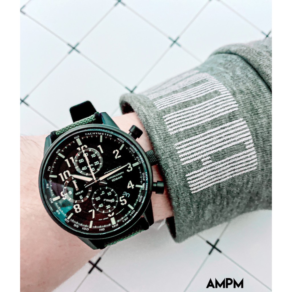 全新現貨 SEIKO SSB373P1 精工錶 手錶 42mm 三眼計時 CS系列 黑面盤 軍綠色帆布錶帶 男錶女錶